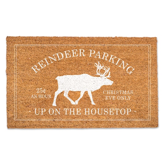 Reindeer Parking 30" x 18" Door Mat